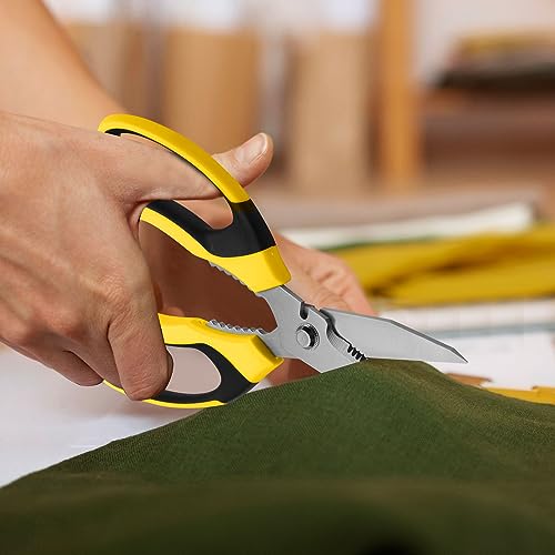 BoFuYuan Utility Scissors All Purpose heavy duty 8-Inch Yellow - color: Yellow