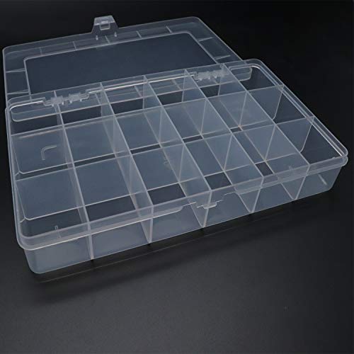 Xiaoyztan Bead Organizer 18 Grids Tackle Box 8x4.7x1.3in for Beads 2 Pack - size: 8.0x4.7x1.3 in