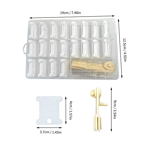 KVMORZE 100Pcs Plastic Embroidery Floss Bobbins Kit with Winder