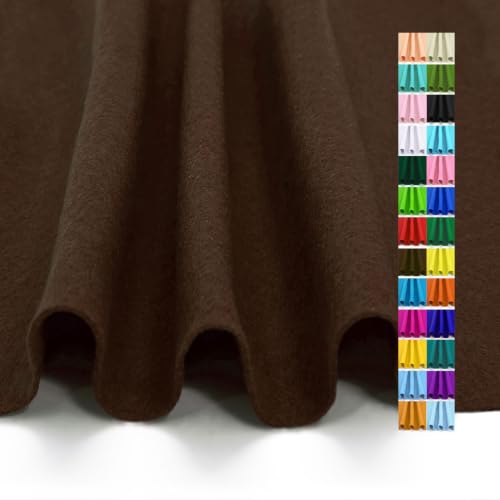 Chocolate Brown Felt Fabric 72" X 18" 1.6mm Thick Soft Rectangle Felt Sheet - color: Chocolate Brown, size: 72" X 18"(Half Yard)