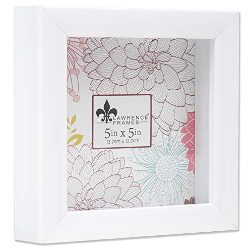 Lawrence Frames 785255 Shadow Box Frame, 5x5, White - color: White, size: 5 x 5 inches