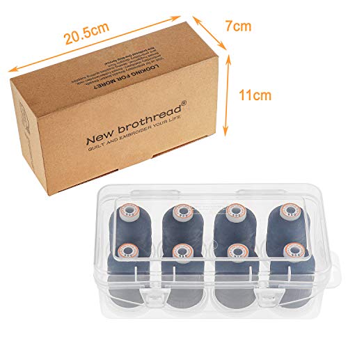 New brothread 8 Spools Polyester Embroidery Machine Thread -8xBlack - color: Black