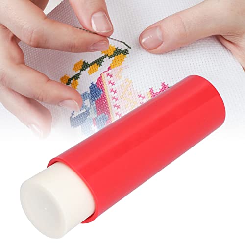 Sewing Needles Case, Plastic Red Lipstick Shape Decorative Storage Organizer, Rotating Magnetic Needle Holder Container for Sewing Needles