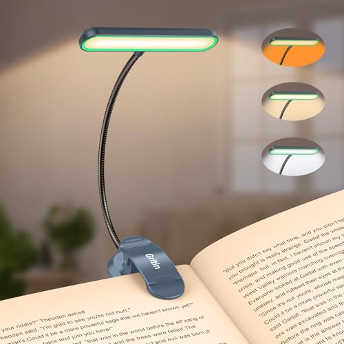Gritin Rechargeable Book Light for Reading in Bed with 19 LED - color: Aquamarine