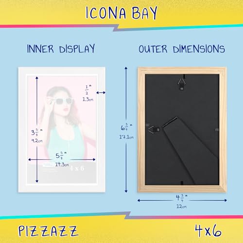 Icona Bay 4x6 Picture Frame, White Solid Wood Scandinavian Style Frame for Photo, Pizzazz Collection - color: White, size: 4x6