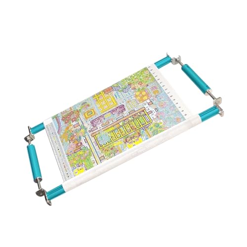 Couple Embroidery Art Embroidery Clip Frame Cross Stitch 4 Slot Presser Heavy Duty Embroidery Bandage Embroidery Frame Needlepoint Frame Embroidery Scroll Frame Embroidery Frames (Blue, 40cm) - size: 40cm