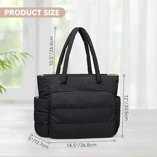 Teamoy Puffy Embroidery Bag Organizer, Cross Stitch Bag, Black - color: Black