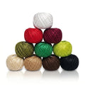 KGS Crochet Thread Cotton Yarn Balls | Size 8 | 10 Balls | 10 Grams Each Ball | Total 100 Grams of Pearl Cotton Thread for Crocheting, Cross Stitch, Needlepoint Hand Embroidery (Classic Christmas) - color: Classic Christmas