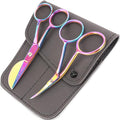 Applique Embroidery Scissors Set - Duckbill & Needlepoint, 4.5", Rainbow - color: Rainbow