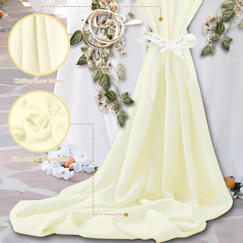 Horbaunal Ivory Chiffon Fabric by The Yard, 1 Yard Precut Sheer Fabric - color: Ivory, size: 1 Yard