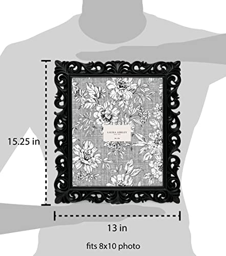 Laura Ashley 8x10 Black Vintage Inspired Resin Scroll Design Picture Frame - color: Black, size: 8x10