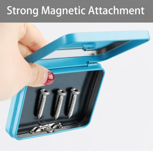 2Pcs Magnetic Needle Holder Case, Built-in Magnet Storage Box for Sewing Craft Knitting Embroidery Organizers, Secures Needles Pins Needlepoint Scissors Under 3.2inch/8.1cm(Blue) - color: Blue