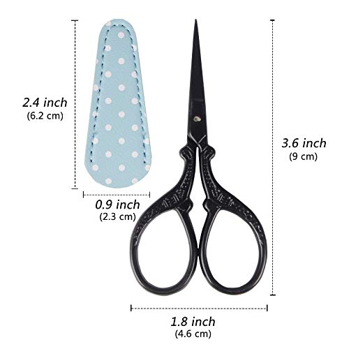 3.6inch Small Embroidery Scissors Sewing Crochet Cross Stitch - color: Black