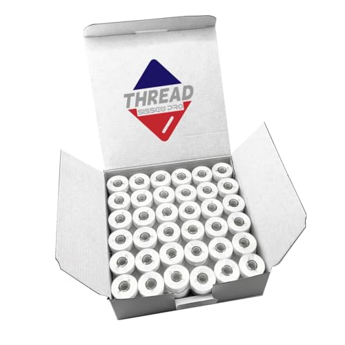 SissewPro Prewound Bobbin L Size, 70D/2(60WT SA155 Size 9.4) Embroidery Sewing Machine Bobbins Thread Type L for Brother, Babylock, Singer, Husqvarna Viking, Pfaff Embroidery Machines - color: SA155 60WT(70D) White