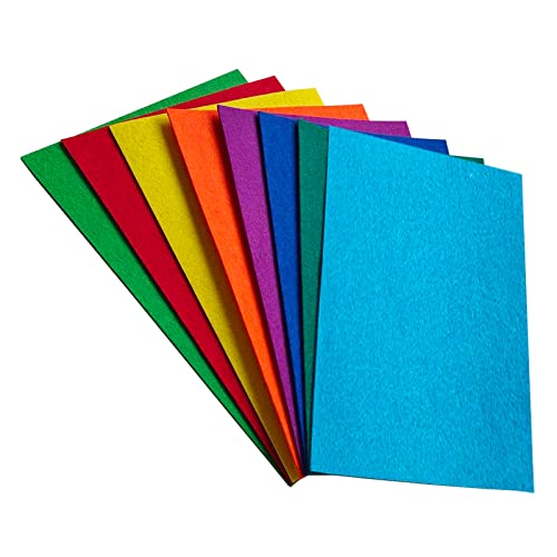 Jtnohx Stiff Felt, 2mm Thick Felt Sheets for Crafts, 8"x12" Hard Felt Fabric Squares 8Pcs for DIY Projects (Rainbow Color Series) - color: Rainbow Color Series