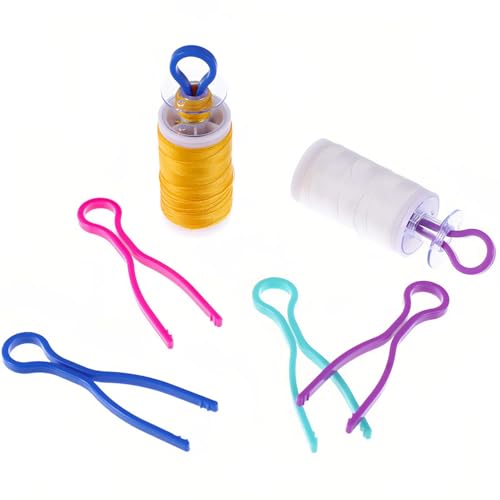 Plastic Bobbin Thread Holder Clips, 50/100 Pack, Assorted Colors, 2.64 Inch, Sewing Machine Accessories for Spool Organization (50)