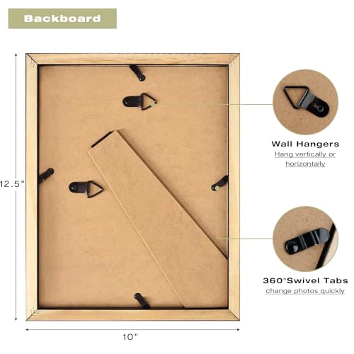 Frametory 8.5x11 Picture Frame Black,Solid Wood&Tempered Glass,Fit 8.5x11 - size: 8.5x11 (4 Pack)