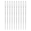 uxcell 60 Pcs Large Eye Sewing Needles, 2.05 Inch 1.25mm High Carbon Iron Embroidery Thread Needle Sewing Big Eye Needle Knitting Needles for Hand Sewing Art Crafts, Silver - size: 52mm, 1.25mm