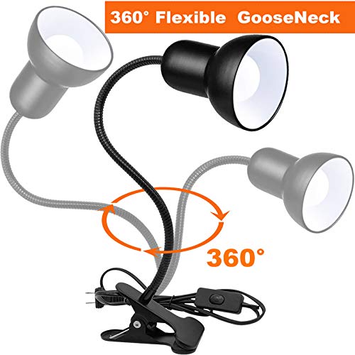 Desk lamp, Clip on Lamp, Clip On Reading Light, Gooseneck Lamp On Cable