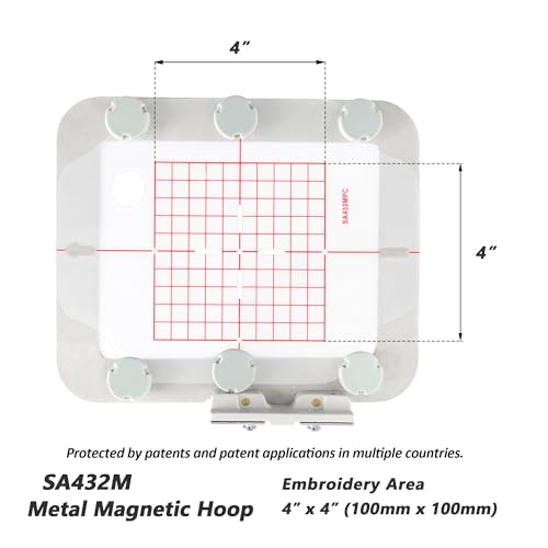 Sew Tech Magnetic Embroidery Hoop for Brother, 4x4in 100x100mm Round SA432 - size: 4" x 4" - SA432M