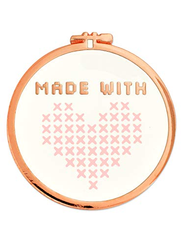 PinMart Sewing Magnetic Enamel Pin and Needle Minder - color: Made With Love Copper Plated, size: 5 Pack