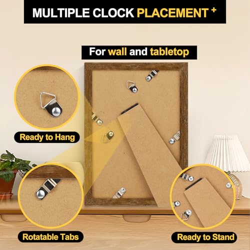 TOFOREVO 8x12 Picture Frames with 6x8 Mat Set of 2, Rustic Brown - color: Rustic Wood, size: 8x12