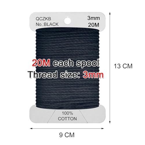 Classic Crochet Thread Yarn 100% Pure Cotton Thread,Col No: 310,Black - color: Black
