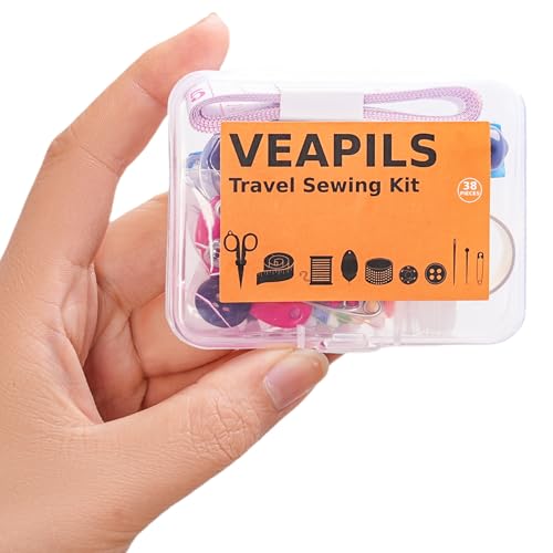 Travel Sewing Kit, Mini Sewing Kit Travel Size with Threads Needles Buttons