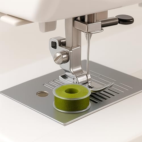 Mandala Crafts Olive Green 15J SA156 Prefilled Bobbin Thread, 144 PCs - color: Olive Green, size: Size A 144 X 142 Yards