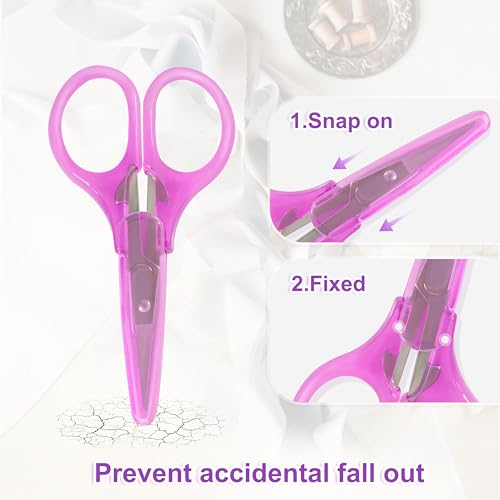 10 Pcs Small Scissors All Purpose, Stainless Steel Sharp Mini Detail Craft Scissors with Protective Cover for Embroidery, Paper Cutting, Sewing, Knitting, Crafting, 3.5" (Pack of 3) - size: 3.5 x 1.8 inches (Pack of 3)
