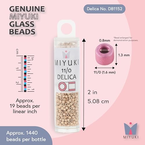 Miyuki Delica Seed Beads - color: DB1152 - Semi-Matte Galvanized Champagne
