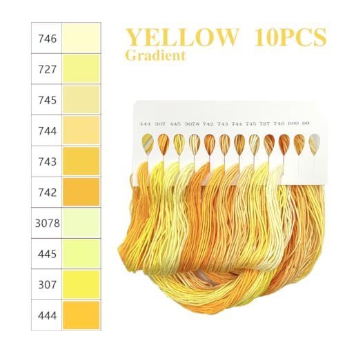 1 Pieces Cross StitchEmbroidery Floss,100% Eco-Cotton Cotton Premium Skeins, Ideal for Arts & Crafts (Orange Series 67892) - color: Orange Series 67892