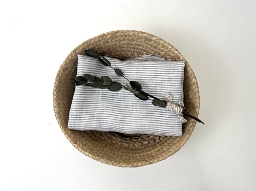 100% Linen Fabric – Lightweight Prewashed – Horizontal Stripe Patterns – Precut Style – Soft & Breathable – 52” Width – by The Linen Lab (Light Khaki 4768, 1 Yard pre Cut) - color: Light Khaki 4768, size: 1 yard pre cut