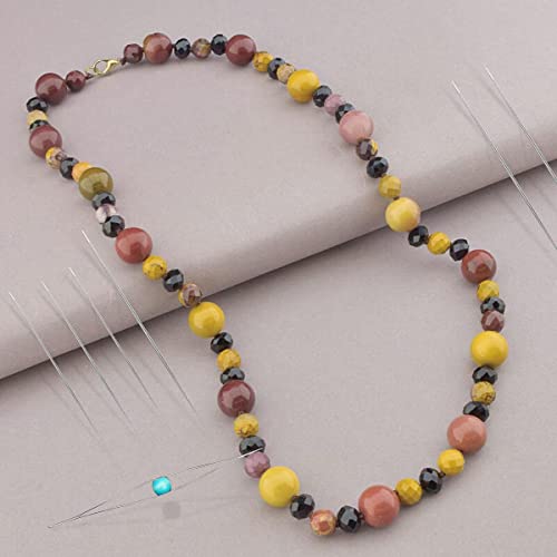 16 Pieces Big Eye Beading Needles Seed Beads Needle Beading Embroidery Needles for Jewelry Making Collapsible Beading Needles Set Long Straight Hand Sewing Beading Needle with Needle Bottle (5 Sizes)
