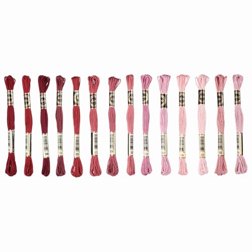PATIKIL 14 Skeins Embroidery Floss Polyester Embroidery Garnet Gradient - color: Garnet Gradient