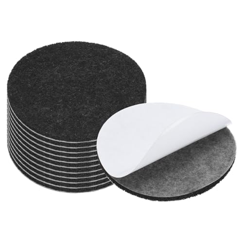 PATIKIL 2.5 Inch Diameter Lamp Base Felt, 12Pack 3mm Thickness Round Soft Adhesive Non-Slip Anti-Scratch Backed Felt for Lamp Furniture DIY Craft, Black - color: Black, size: 2.5 Inch