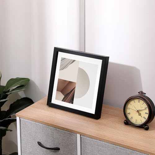 Muzilife 10x10 Shadow Box 3D Picture Frames, Wood, Real Glass, White,2 Pack - color: 2pc 10x10-black
