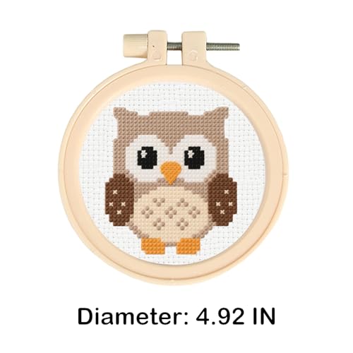 57lilina Cross Stitch Kits for Kids, 6 Set Easy Beginner Embroidery Pattern - color: Owl+ Monkey+ Fish+ Frog+ Crab+ Bee