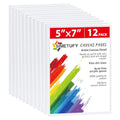Simetufy 12 Pack 5x7 Inch Small Flat Canvas Boards for Kids Painting - size: 5"x7"