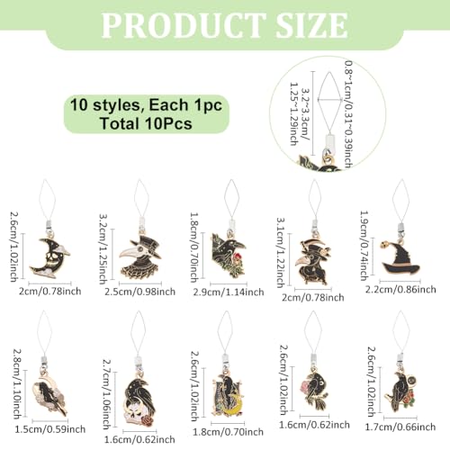MAYJOYDIY 10Pcs Crow Embroidery Needle Threader Tool Enamel Death Raven Pendant Iron Sewing Machine Needle Threader Hand Machine Sewing Tool for DIY Art Cross Stitch Craft Knitting Quilting - color: Raven