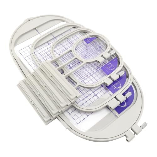 Sew Tech 4pcs Embroidery Hoop for Brother, 1x2.5 4x4 5x7 6x10in Frame Set - size: 4in1 - B