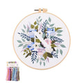 artcici Embroidery Kits Plant Flower Leaf English Letter Patterns for Beginners Adults, Full Range Embroidery Starter Kits Cross Stitch Needlework Supplies (Letter N) - color: Letter N