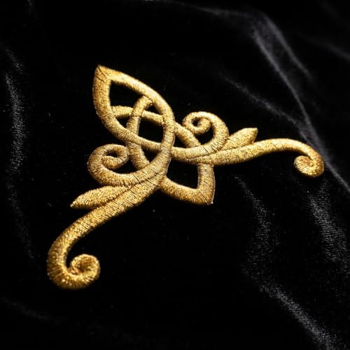 Gold Celtic Knot Crown Iron On Patch, 4x3 Inch Royal Applique DIY Decor