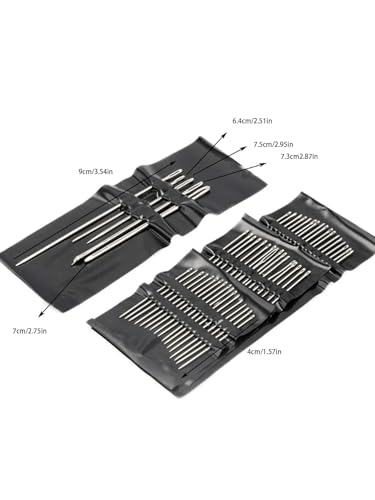 55pcs Stainless Steel Hand Sewing Needles Set, Big Eye Embroidery Needles Kit with Assorted Sizes, Premium Needlework Supplies for Sewing Crafting