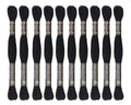 12 Skeins Embroidery Cotton Floss of 8.75yds for DIY Embroidery, Black - color: Black