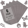 IONTACH 9" X 12" Soft Felt Sheets 1.6mm Thick (6 Packs, Dark Grey) - color: Dark Grey