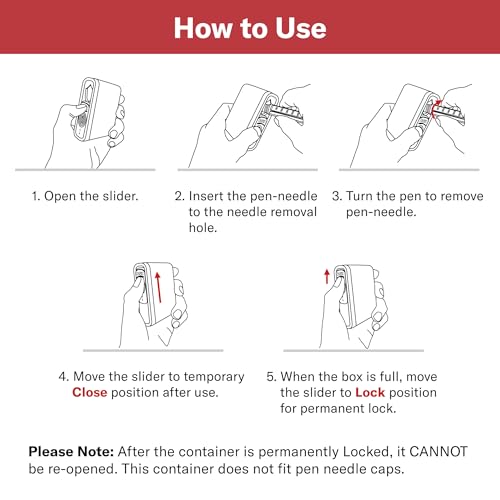 Alcedo 0.1L Portable Sharps Container (10-Pack) for Travel Use