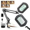 10X 30X Magnifying Glass with Light, Magnifying Lamp with Real Glass Square Lens, Stepless Dimming & 5 Color Modes, Magnifying Glass for Close Work, Crafts, Sewing, Repair & Reading - color: Clamp