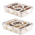Bandesun Divided Serving Tray with Lid and Handle - Snackle Box Charcuterie Container for Portable Snack Platters - Clear Organizer for Candy, Fruits, Snacks，Nuts - Perfect (Pack of 2) - style: 2 pack compartments small 8pcs