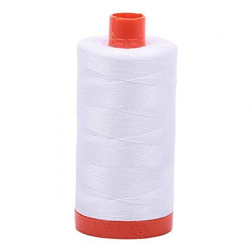 Aurifil Cotton Mako 50wt 1300m 2-Pack: White (2X 2024) - color: white